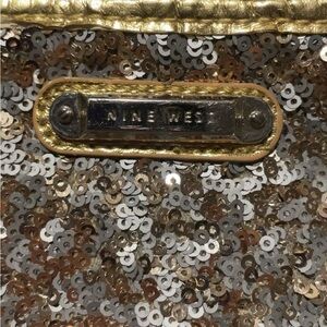 Nine West Gold Clutch with Sequined Glamour